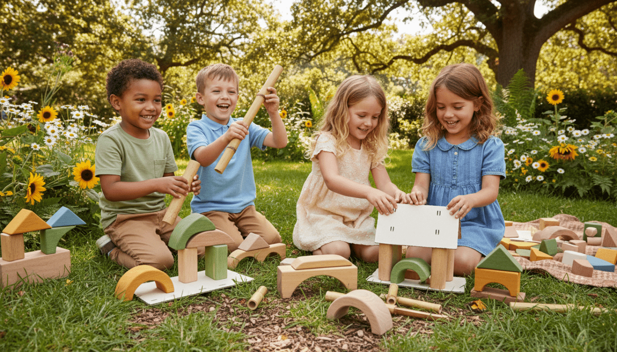 scopri le costruzioni ecologiche per bambini, un'alternativa naturale e sostenibile ai tradizionali mattoncini in plastica, per giochi sicuri e rispettosi dell'ambiente.
