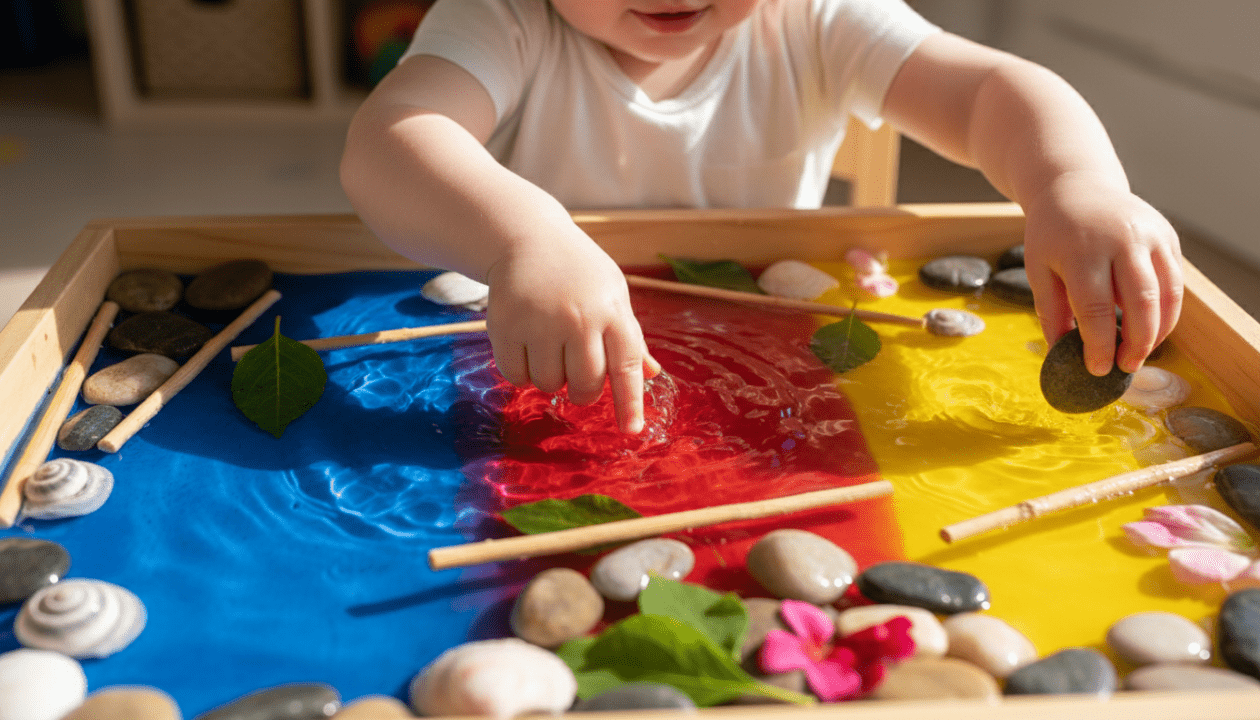 scopri esperimenti sensoriali divertenti per la prima infanzia con giochi di acqua colorata e materiali naturali che stimolano la curiosità e lo sviluppo dei più piccoli.