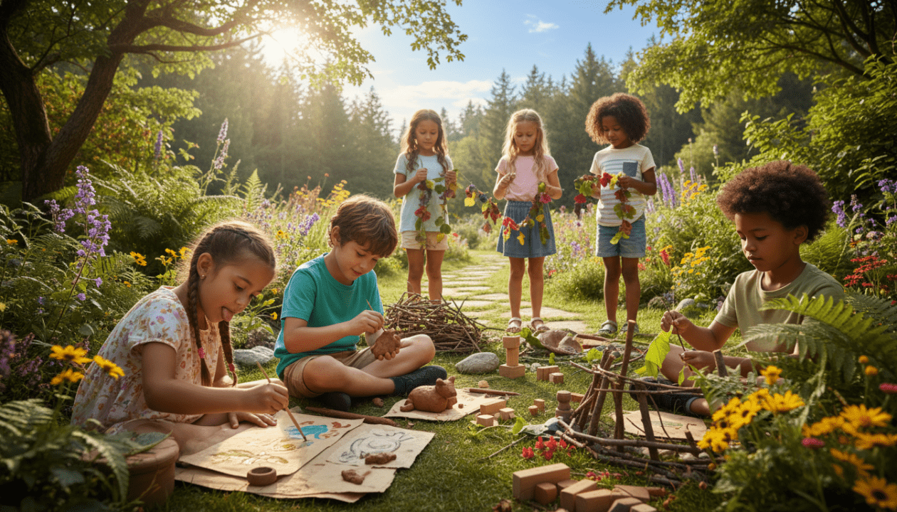 scopri i benefici di ridurre il tempo davanti agli schermi e di immergerti nella natura con giochi manuali e attività creative che stimolano l'immaginazione e lo sviluppo dei bambini.
