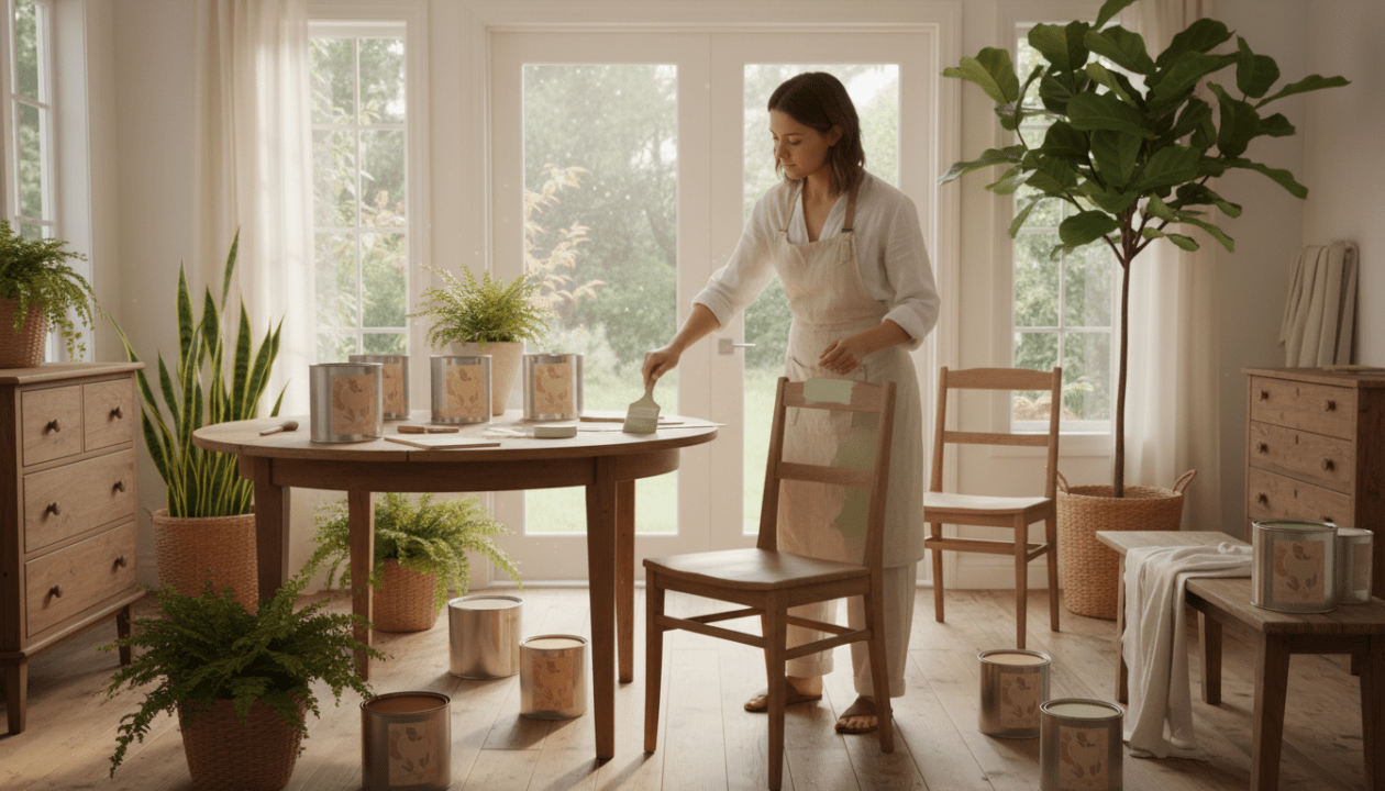 ristrutturare casa in modo naturale scegliendo vernici e colori atossici per il legno, per un ambiente sano e rispettoso dell'ambiente.