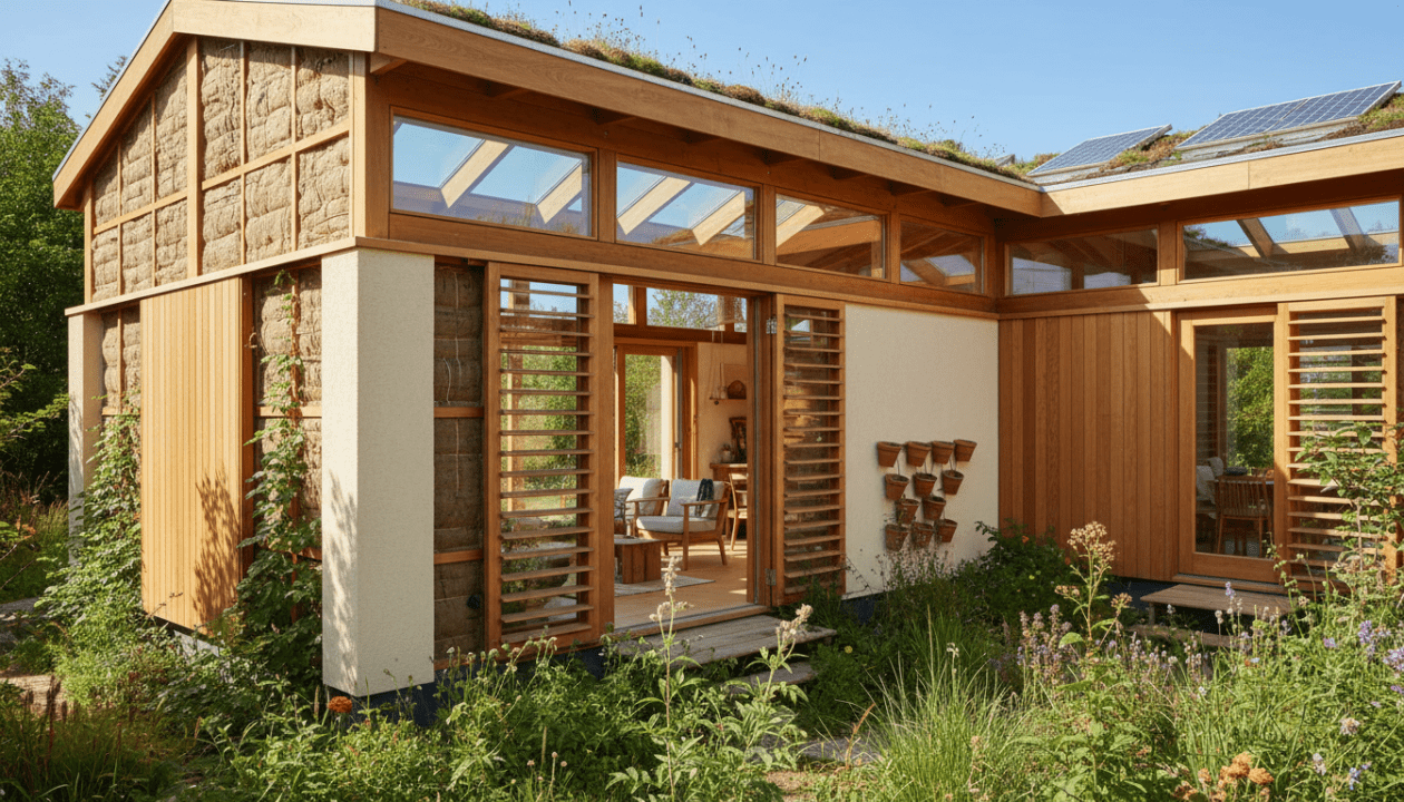 scopri i vantaggi di vivere in una casa ecologica costruita con materiali naturali e traspiranti come canapa, legno e amido, per un ambiente sano e sostenibile.